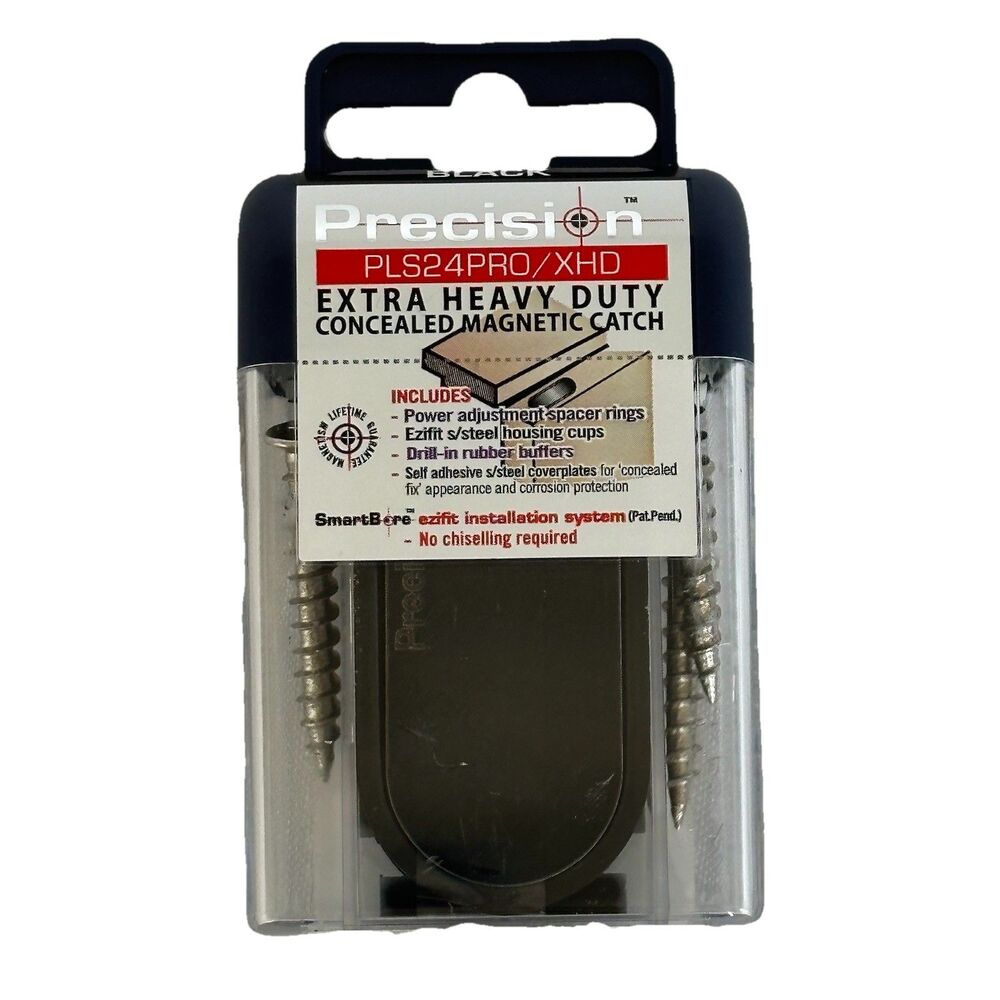 Precision Lock PLS24PRO/XHD EXTRA HEAVY DUTY CONCEALED MAGNETIC CATCH Black
